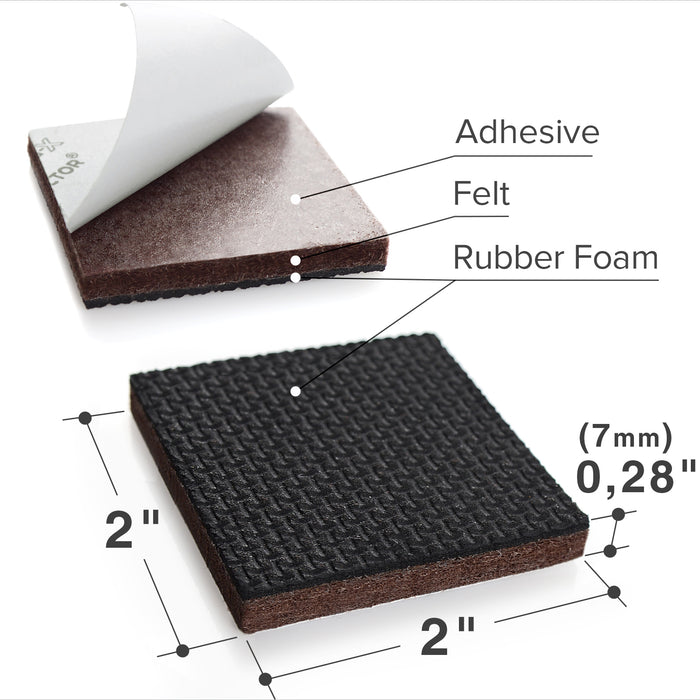 Anti slip rubber furniture pads